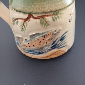 Vintage Handmade Pottery Coffee Mug Cup by Cactus Jack Fish 2002